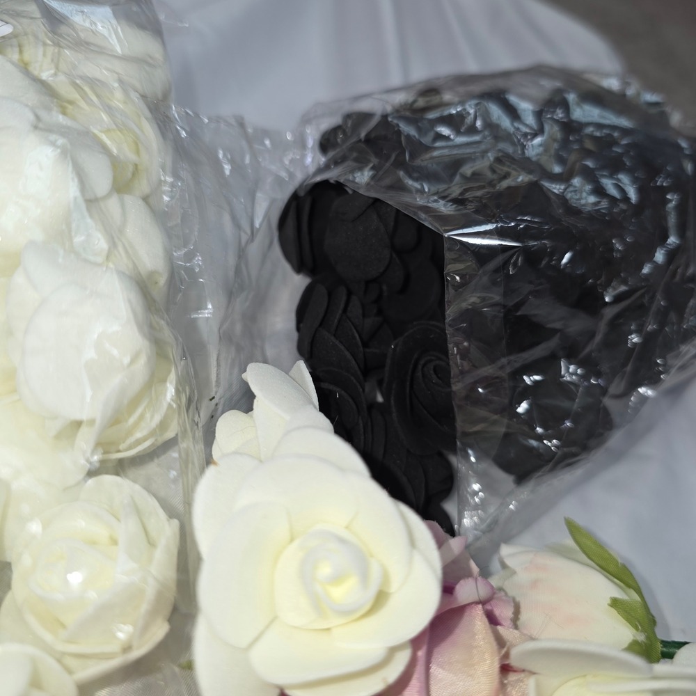 Bulk Lot Artificial Flowers Foam Roses Silk Sunflowers DIY Craft Wedding Decor - Picture 8 of 16